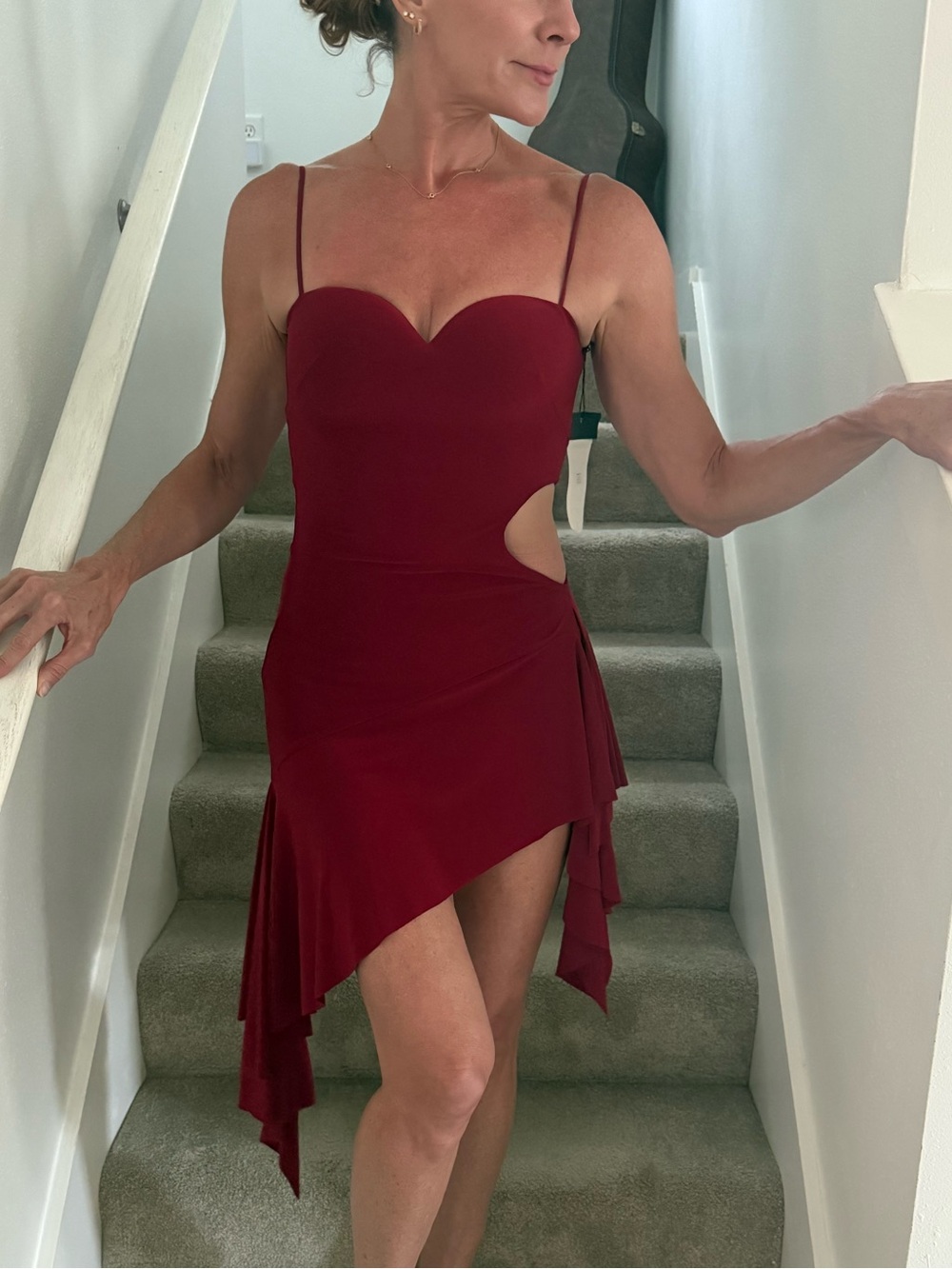 NWT ZYM Dance Style Hera 25022 Wine Red Latin Ballroom Dance Dress